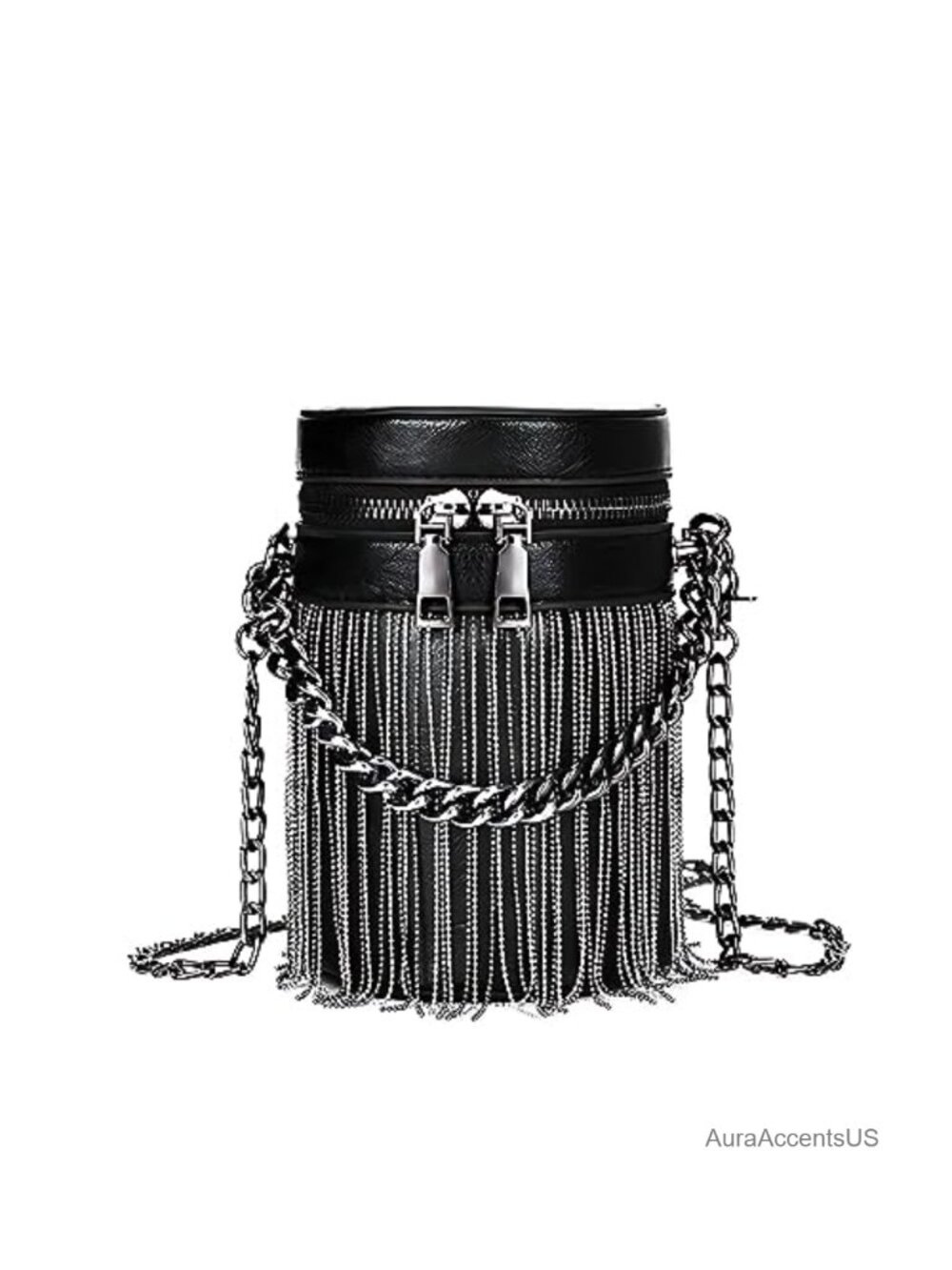 Y2K Punk Tassel Gothic Fringe Bag Women Shoulder Crossbody Handbag Vegan Leather